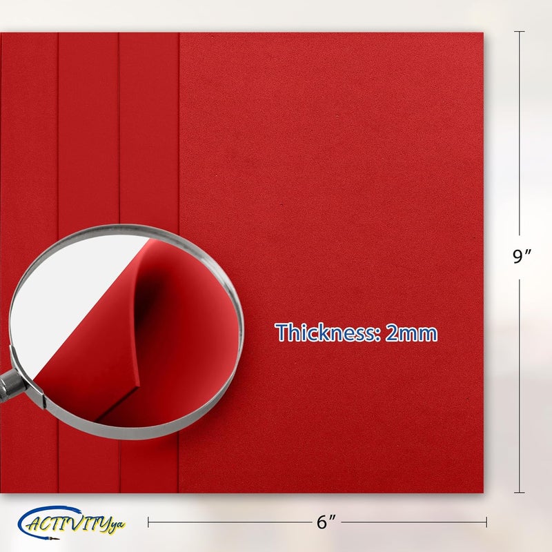 ACTIVITYYA Red EVA Foam Sheets, 6 x 9 Inch, 2mm Thick – Foam Paper for DIY Arts and Crafts, School Projects, and More – 8 Pack - Image 2